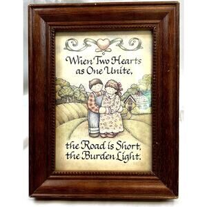 Picture in Frame 6 x 8" when Two Hearts as One Unite, the Road is Short +